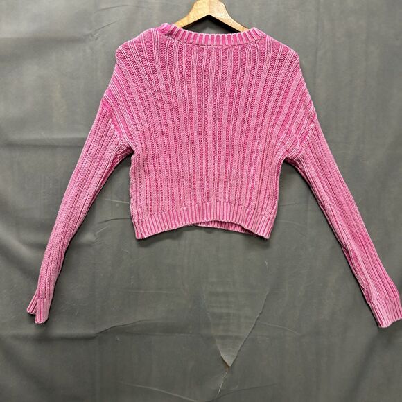 Aeropostale Sweater Womens XS Pink Long Sleeve Pullover Cable Knit - Picture 5 of 7